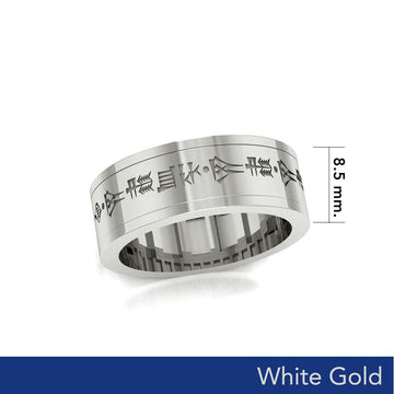 Steve Miller Dumuzid, Dumuzi or Tammuz God White Gold Spinner Ring WRI2482 - Jewelry